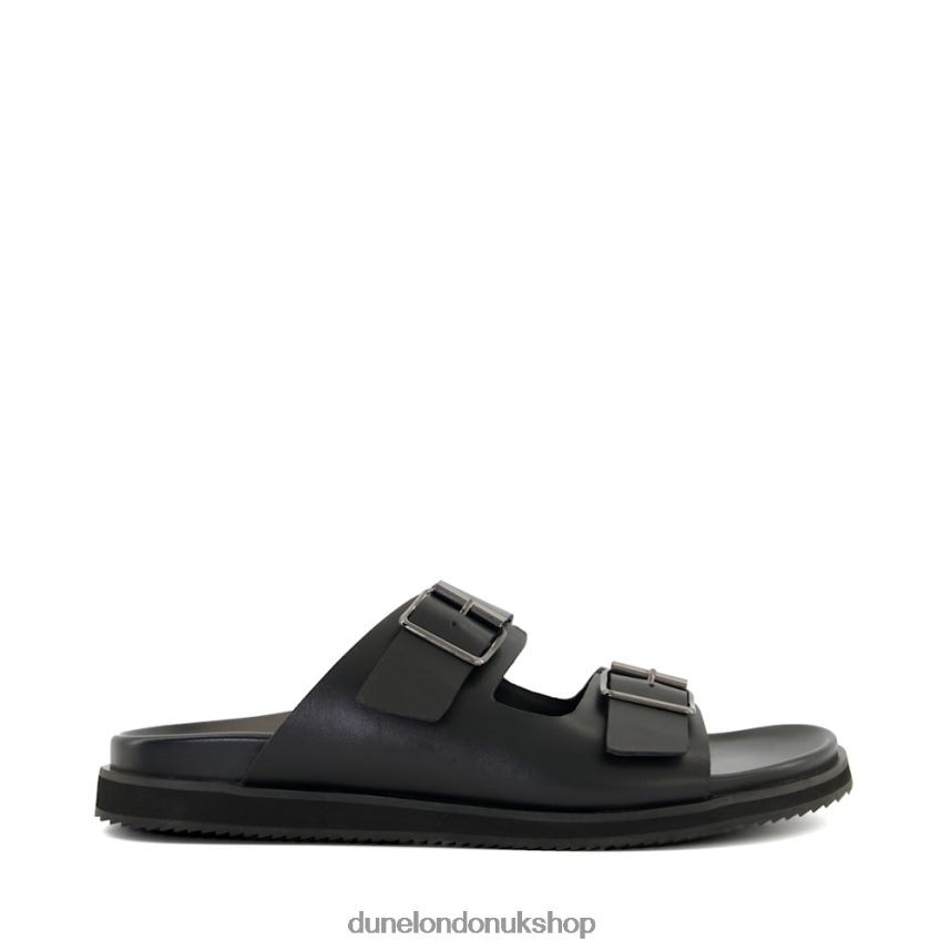 Casual Buckle-Strap Leather Sandals Men N4BBPB720 Dune London Itare Black