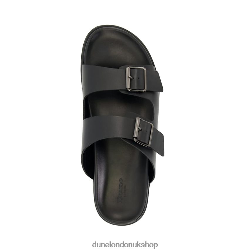 Casual Buckle-Strap Leather Sandals Men N4BBPB720 Dune London Itare Black