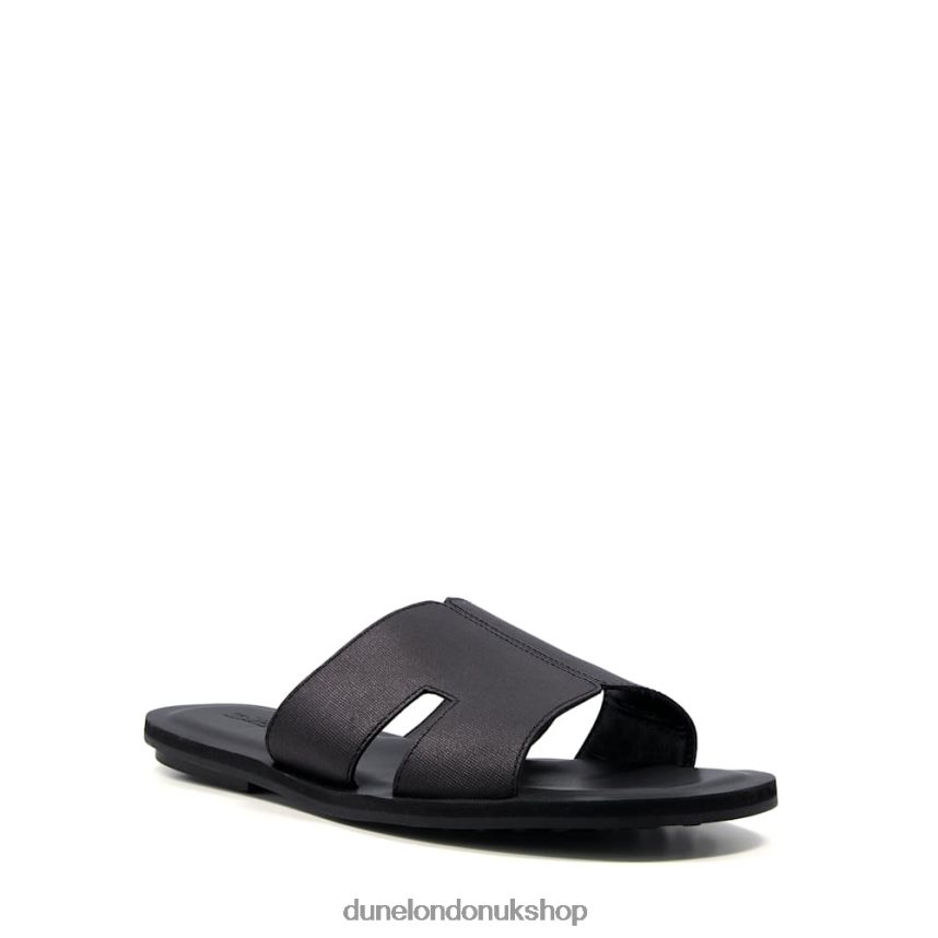 Leather Sandals Men N4BBPB742 Dune London Incense Black - Click Image to Close