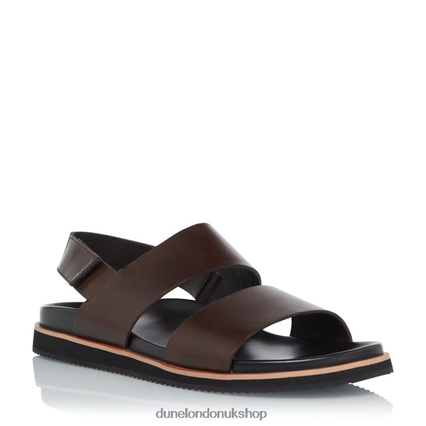 Utilitarian Strap Sandals Men N4BBPB813 Dune London Idda Brown - Click Image to Close