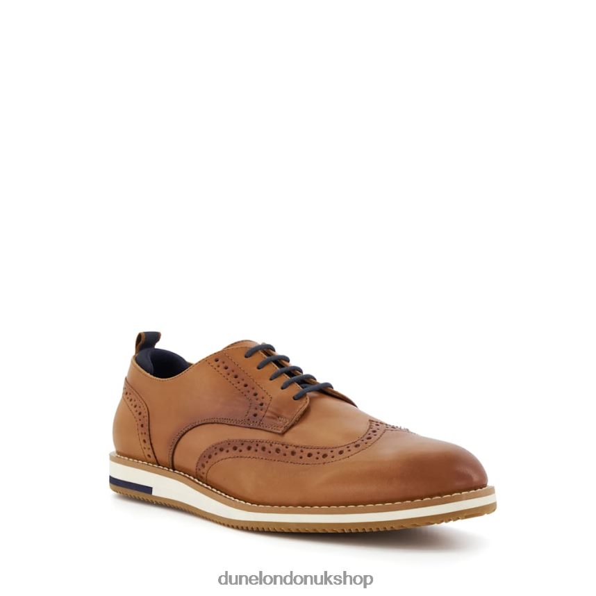 Casual Leather Brogues Men N4BBPB842 Dune London Bristtle Tan