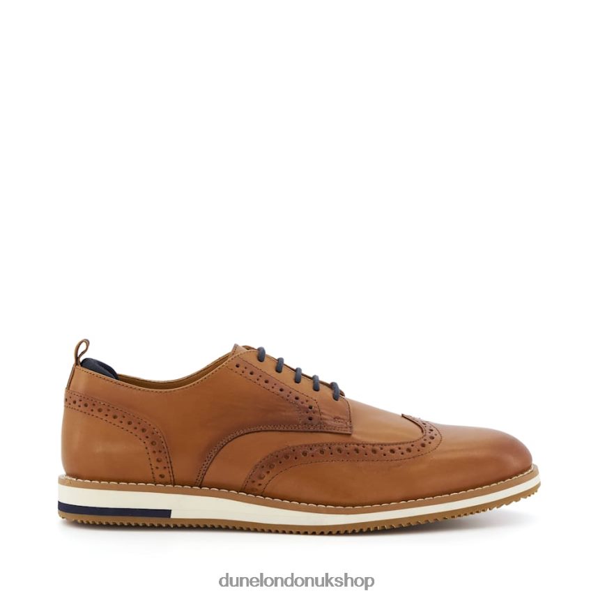 Casual Leather Brogues Men N4BBPB842 Dune London Bristtle Tan