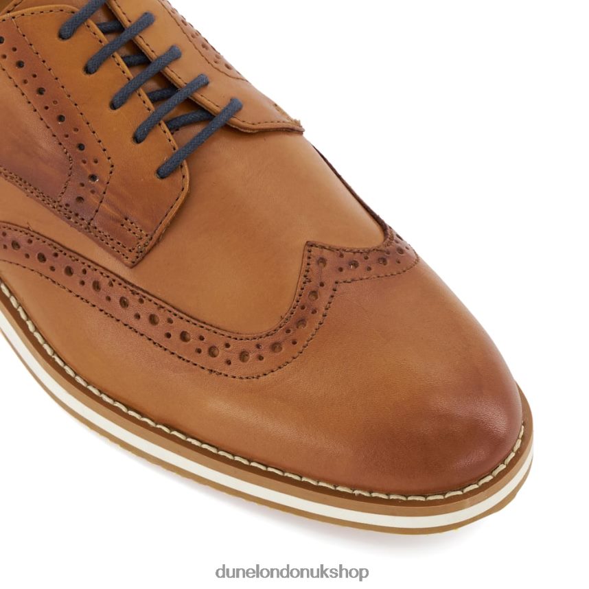 Casual Leather Brogues Men N4BBPB842 Dune London Bristtle Tan