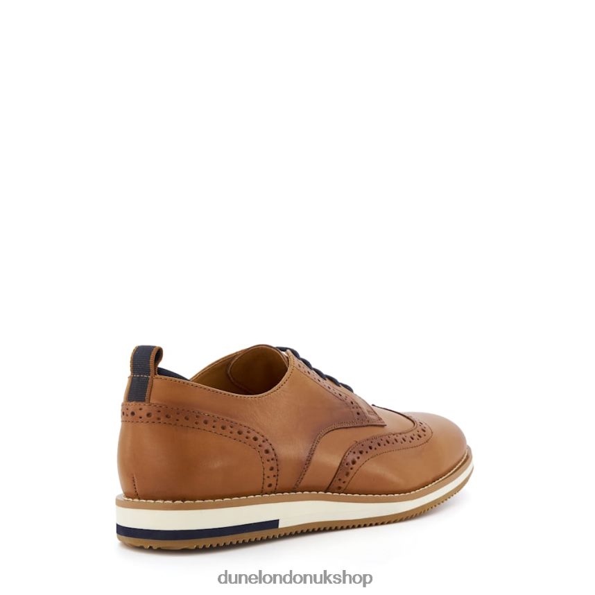 Casual Leather Brogues Men N4BBPB842 Dune London Bristtle Tan