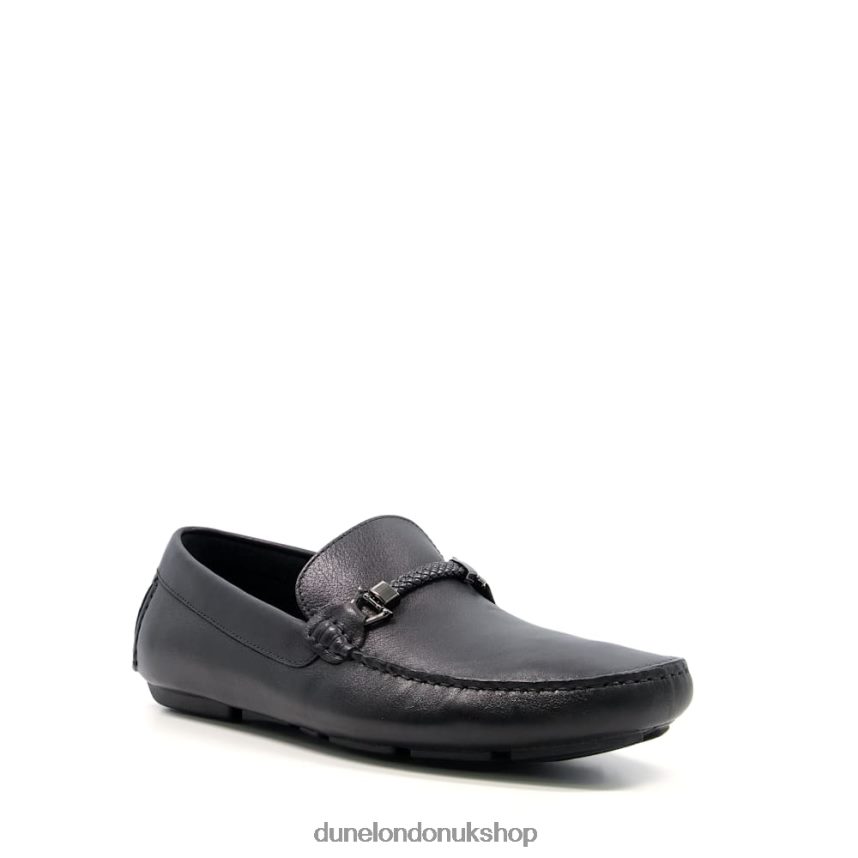 Driver Moccasins With Woven Trim Men N4BBPB683 Dune London Beacons Black - Click Image to Close