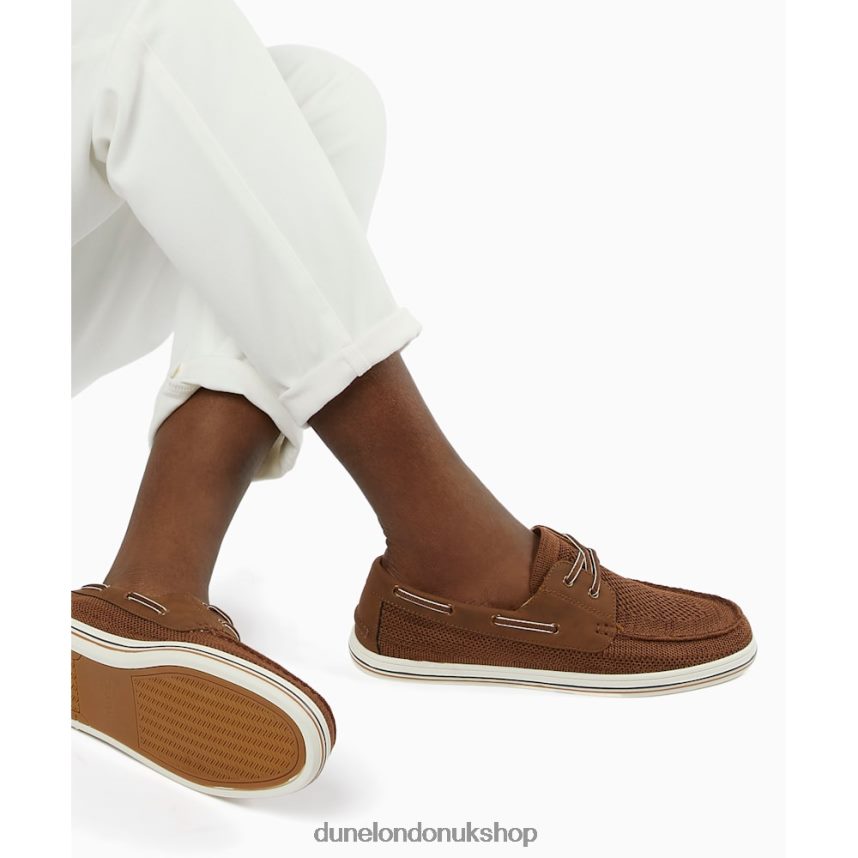 Knitted Boat Shoes Men N4BBPB744 Dune London Burnner Tan