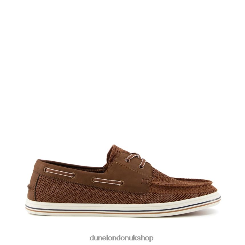 Knitted Boat Shoes Men N4BBPB744 Dune London Burnner Tan