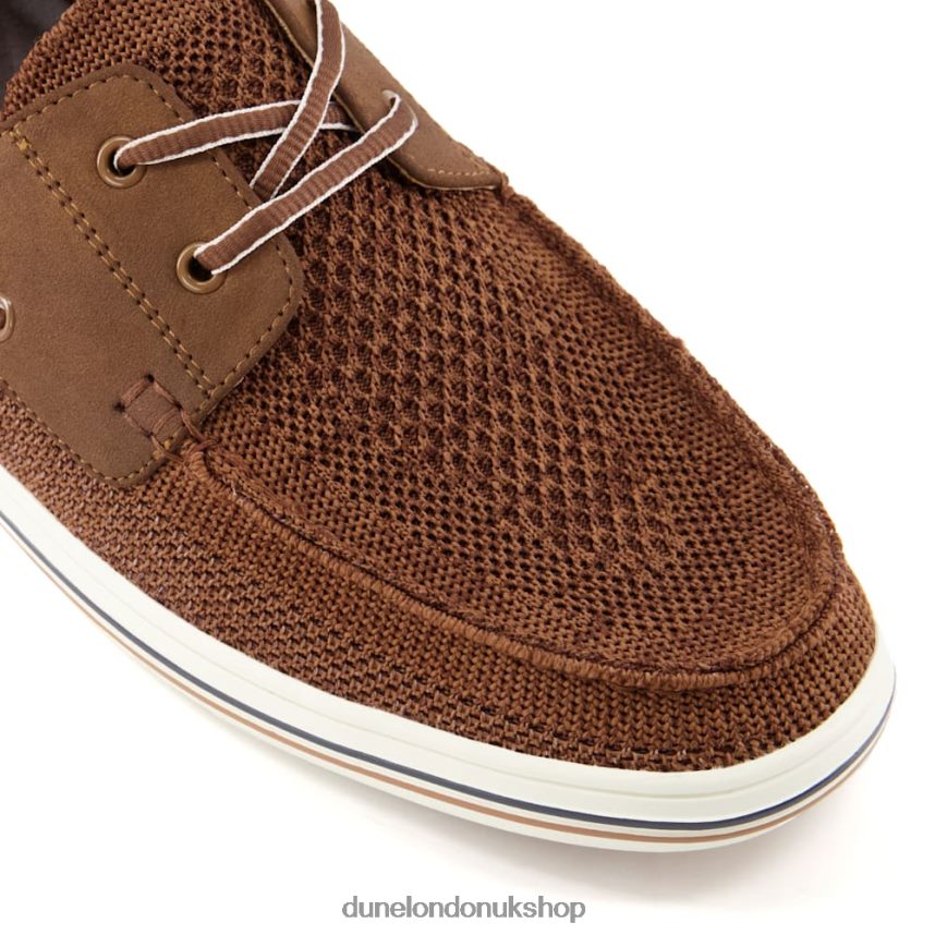 Knitted Boat Shoes Men N4BBPB744 Dune London Burnner Tan