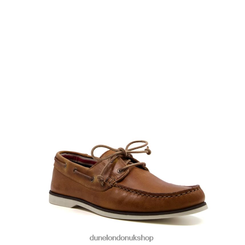 Leather Boat Shoes Men N4BBPB738 Dune London Bluesy Tan - Click Image to Close