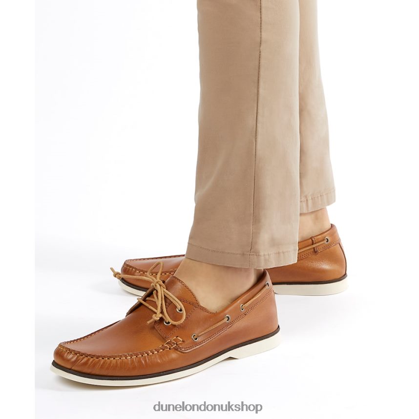 Leather Boat Shoes Men N4BBPB738 Dune London Bluesy Tan