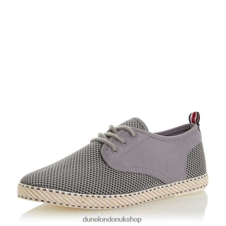 Mesh Lace Up Espadrille Shoes Men N4BBPB873 Dune London Flask Grey