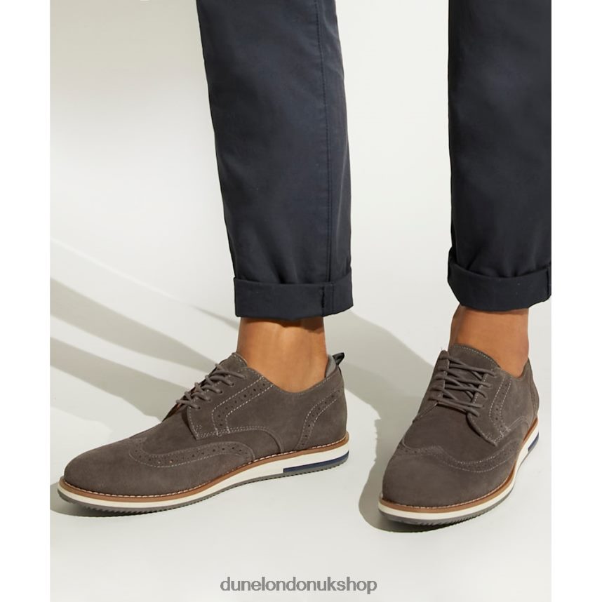 Nubuck Lace-Up Casual Shoes Men N4BBPB824 Dune London Bristtle Grey