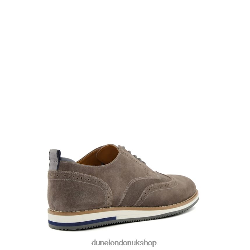 Nubuck Lace-Up Casual Shoes Men N4BBPB824 Dune London Bristtle Grey