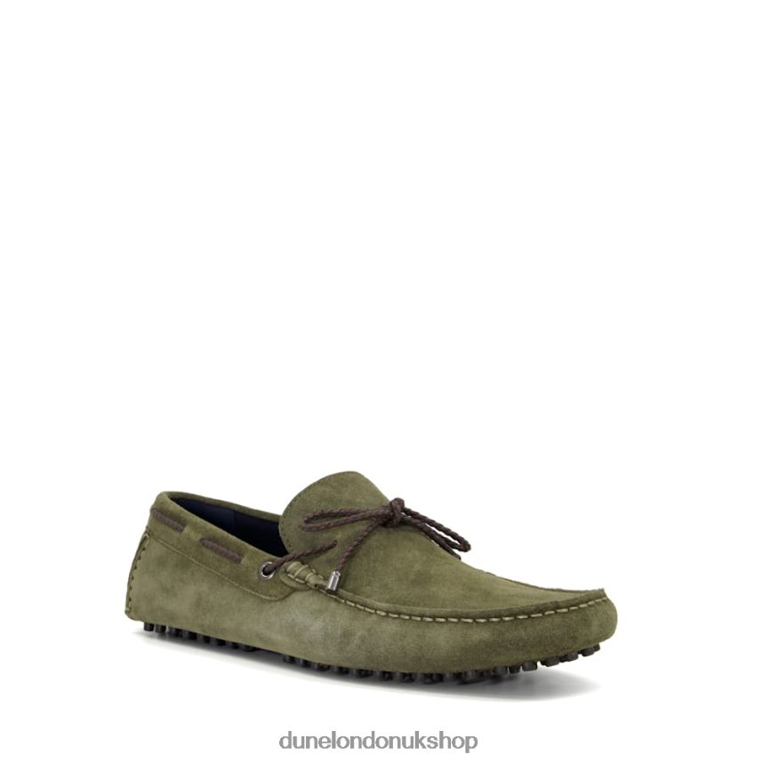 Slip-On Leather Driver Shoes Men N4BBPB779 Dune London Bound Khaki - Click Image to Close