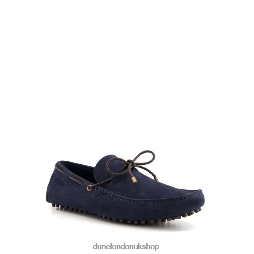 Slip-On Leather Driver Shoes Men N4BBPB860 Dune London Bound Dark Navy - Click Image to Close