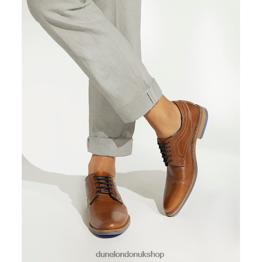 Stitch-Detail Derby Shoes Men N4BBPB682 Dune London Bintom Tan