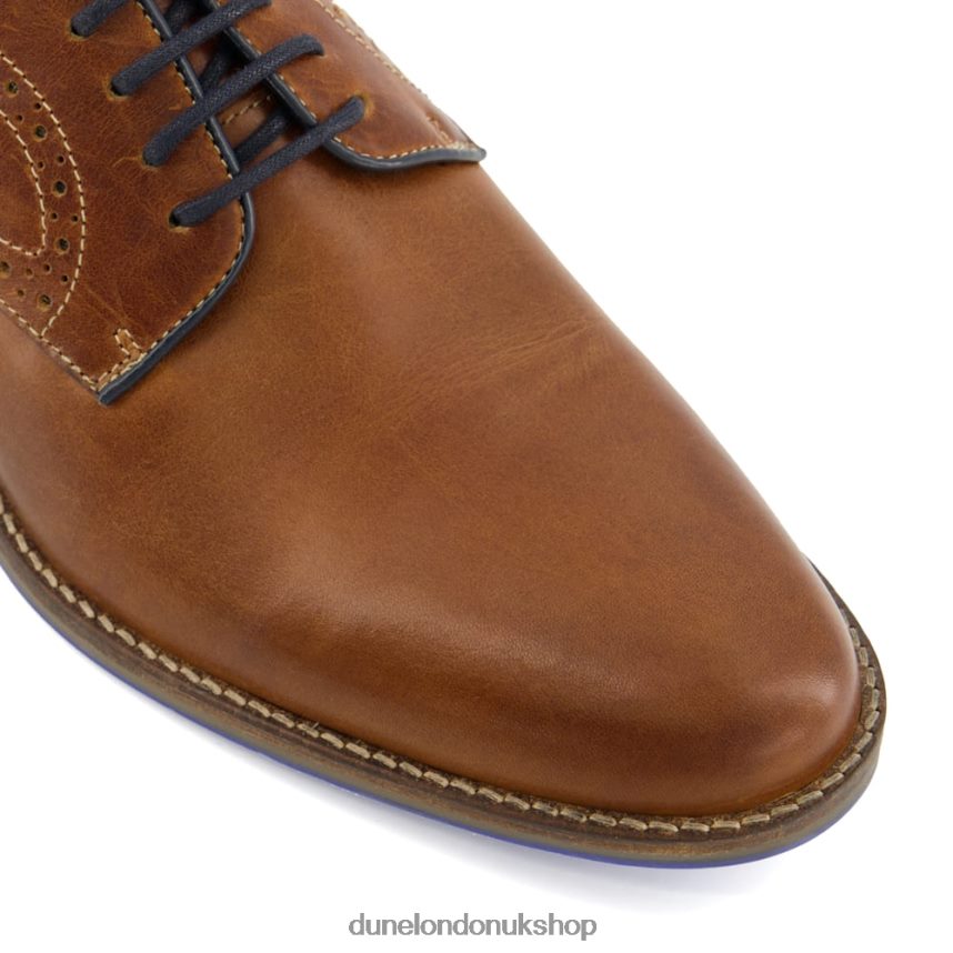 Stitch-Detail Derby Shoes Men N4BBPB682 Dune London Bintom Tan