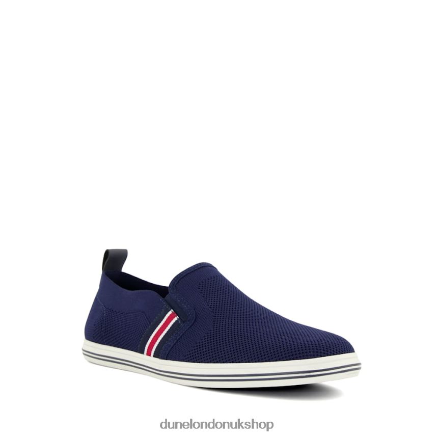 Stripe-Detail Casual Shoes Men N4BBPB782 Dune London Broader Navy - Click Image to Close