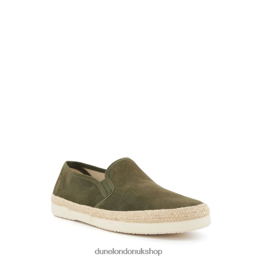 Woven-Detail Suede Casual Shoes Men N4BBPB802 Dune London Fall Khaki - Click Image to Close