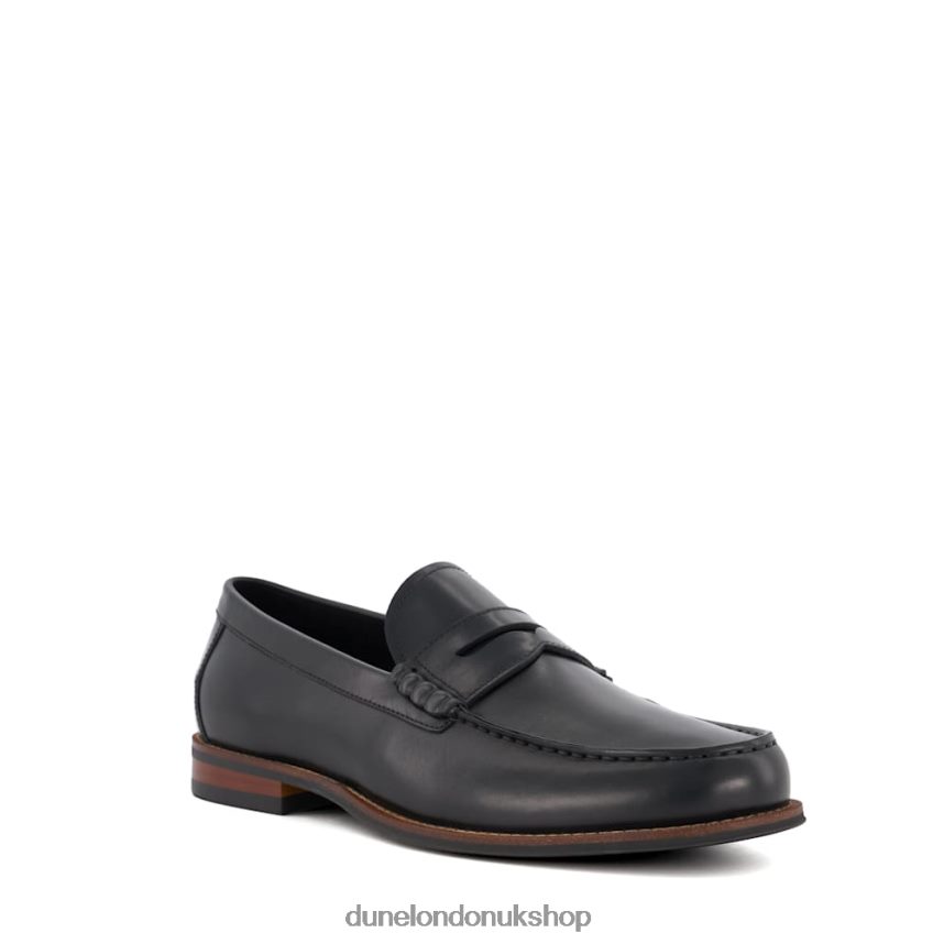 Leather Penny-Trim Loafers Men N4BBPB688 Dune London Samson Black