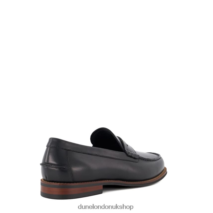 Leather Penny-Trim Loafers Men N4BBPB688 Dune London Samson Black