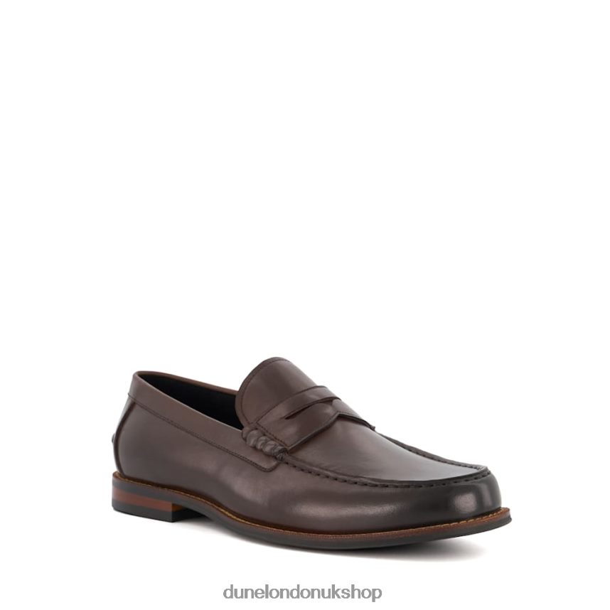 Leather Penny-Trim Loafers Men N4BBPB689 Dune London Samson Brown