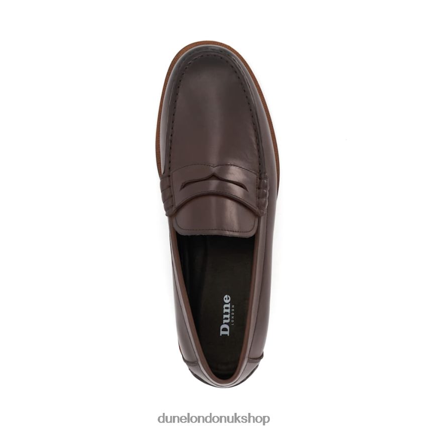 Leather Penny-Trim Loafers Men N4BBPB689 Dune London Samson Brown