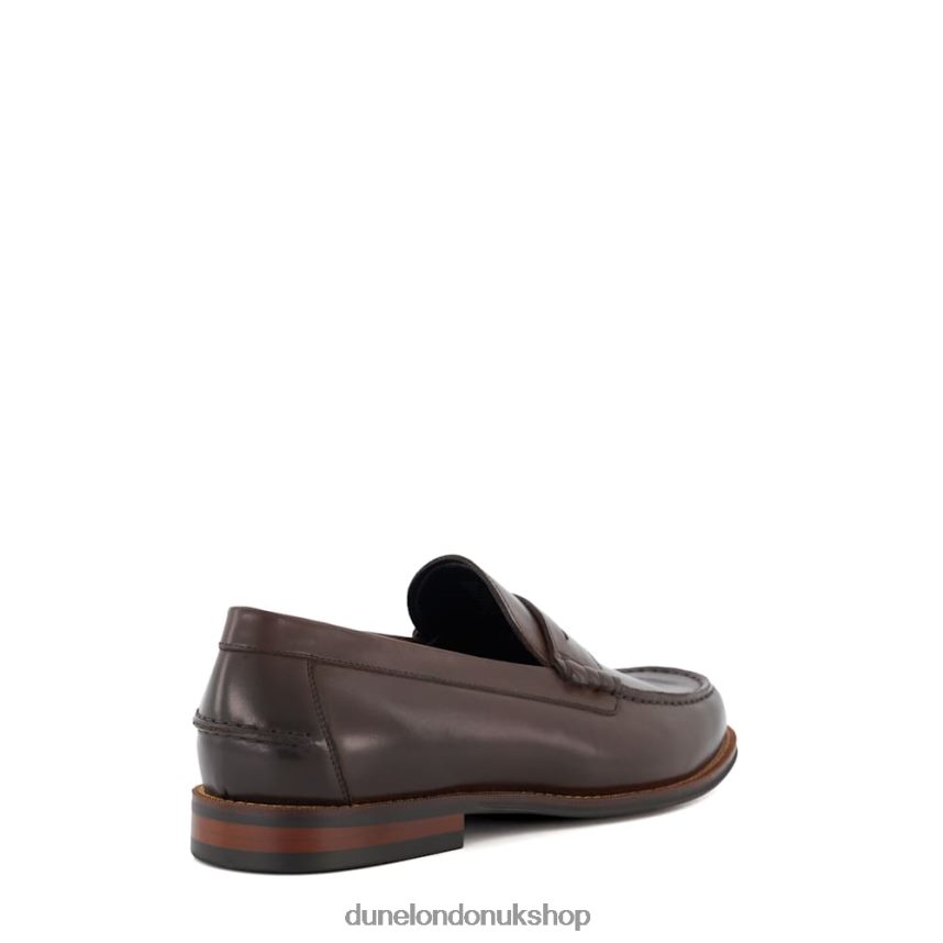 Leather Penny-Trim Loafers Men N4BBPB689 Dune London Samson Brown