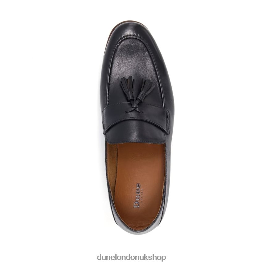 Leather Tassel Trimmed Loafers Men N4BBPB733 Dune London Support Black