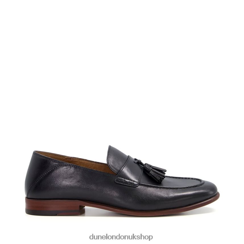 Leather Tassel Trimmed Loafers Men N4BBPB733 Dune London Support Black