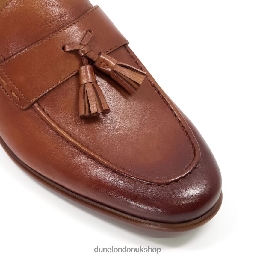 Leather Tassel Trimmed Loafers Men N4BBPB735 Dune London Support Tan