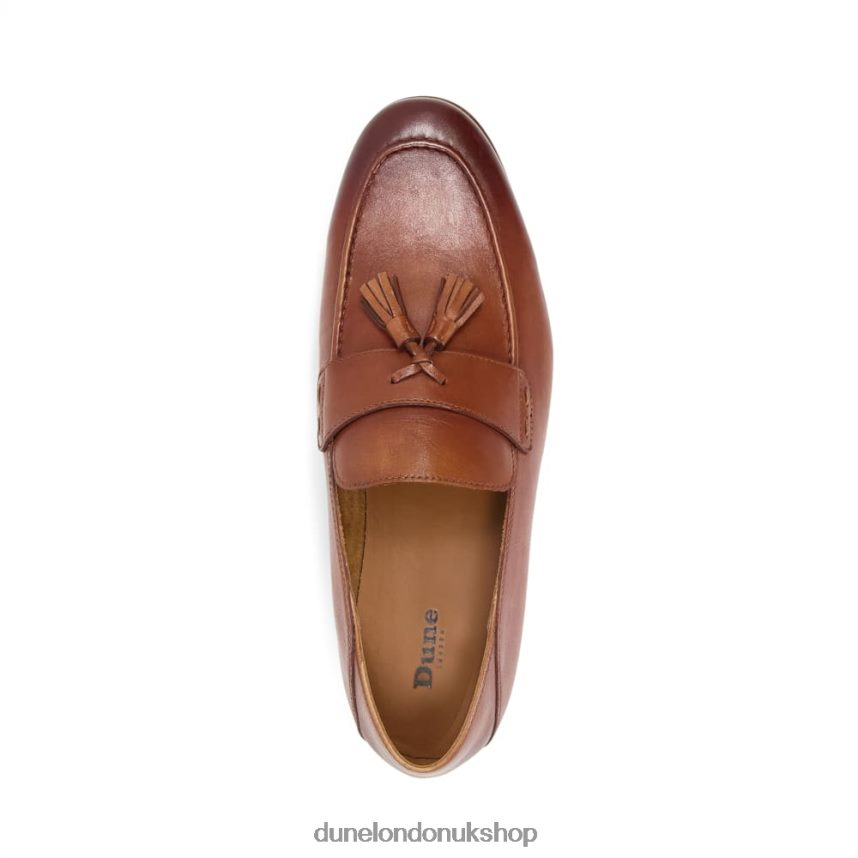 Leather Tassel Trimmed Loafers Men N4BBPB735 Dune London Support Tan