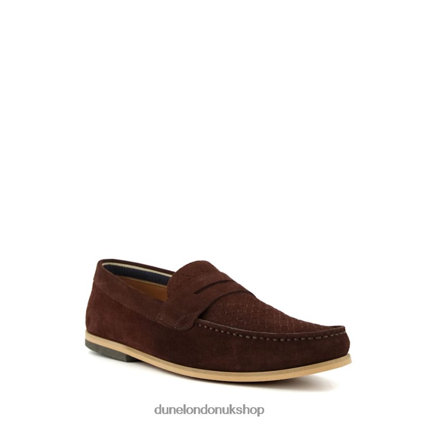 Saddle-Trim Loafers Men N4BBPB780 Dune London Beato Brown - Click Image to Close