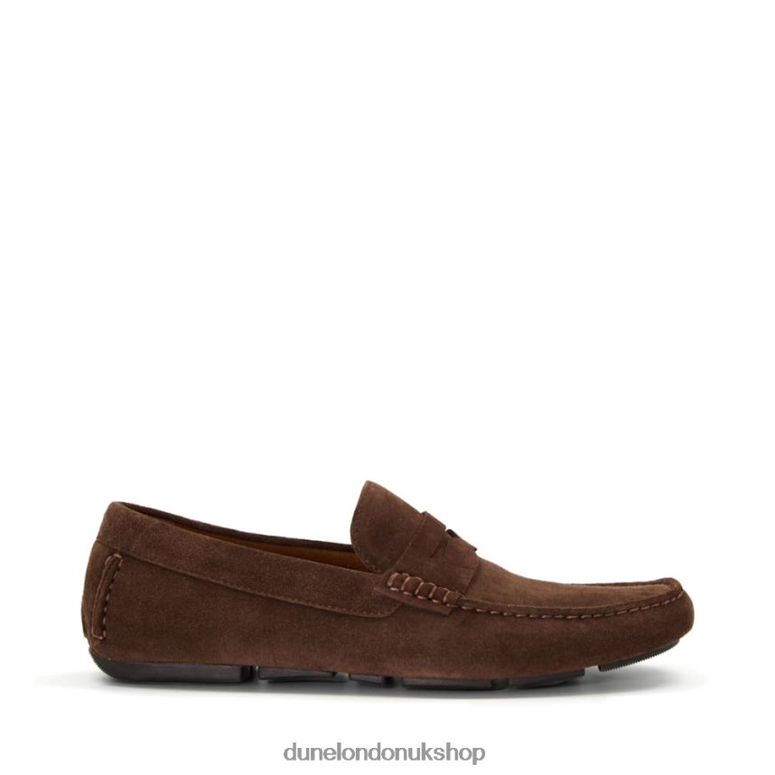 Square-Toe Suede Moccasin Loafers Men N4BBPB885 Dune London Bradlay Brown