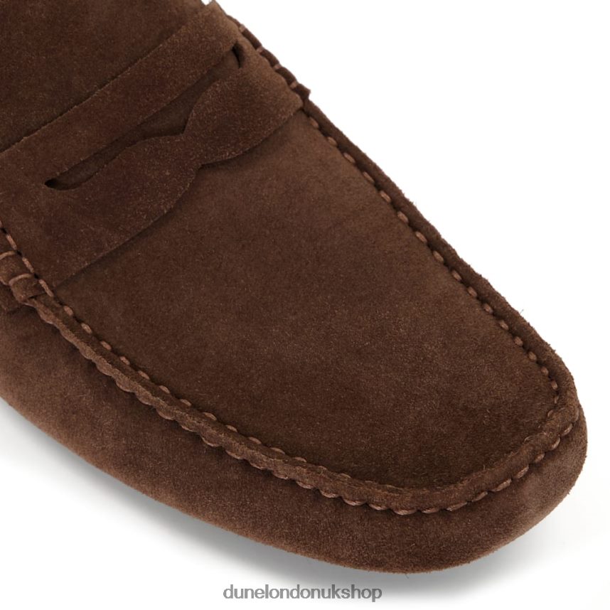 Square-Toe Suede Moccasin Loafers Men N4BBPB885 Dune London Bradlay Brown