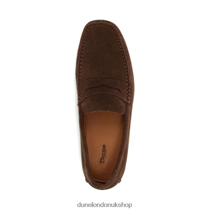 Square-Toe Suede Moccasin Loafers Men N4BBPB885 Dune London Bradlay Brown