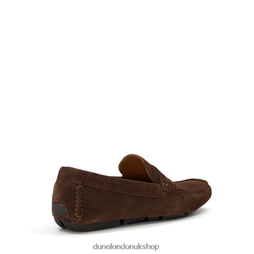 Square-Toe Suede Moccasin Loafers Men N4BBPB885 Dune London Bradlay Brown