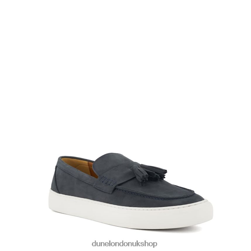 Tassel-Trim Casual Nubuck Loafers Men N4BBPB698 Dune London Beddow Navy