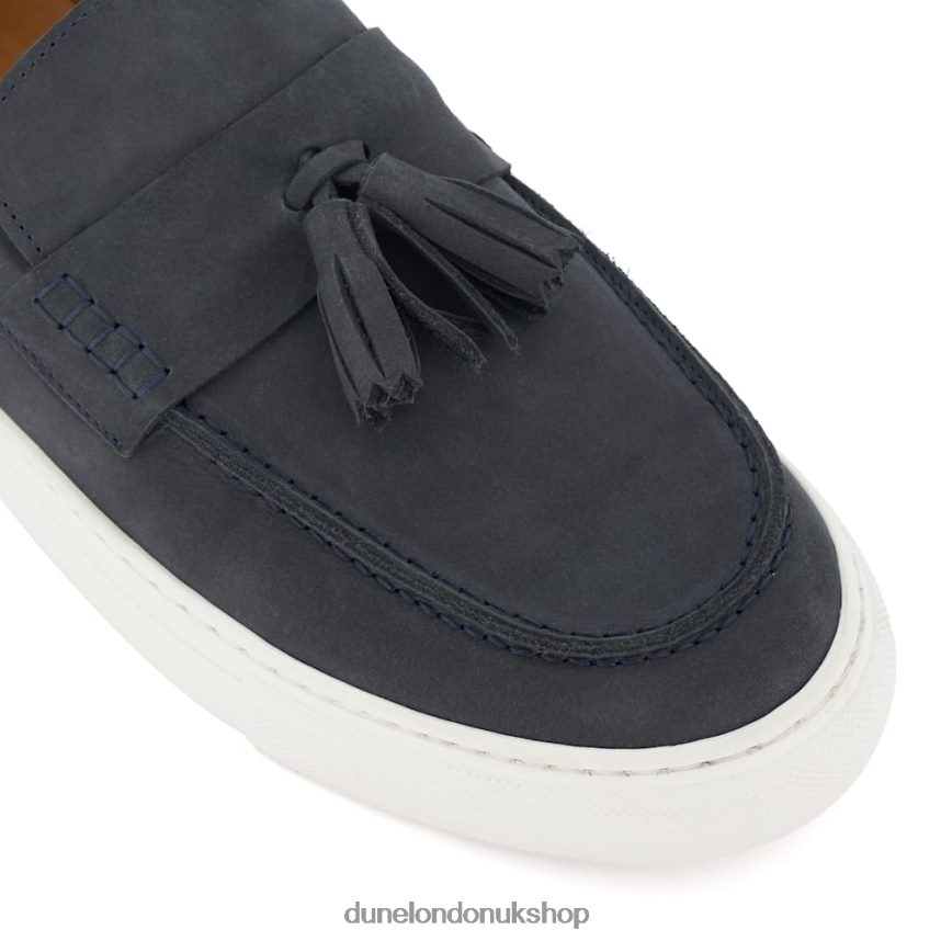 Tassel-Trim Casual Nubuck Loafers Men N4BBPB698 Dune London Beddow Navy