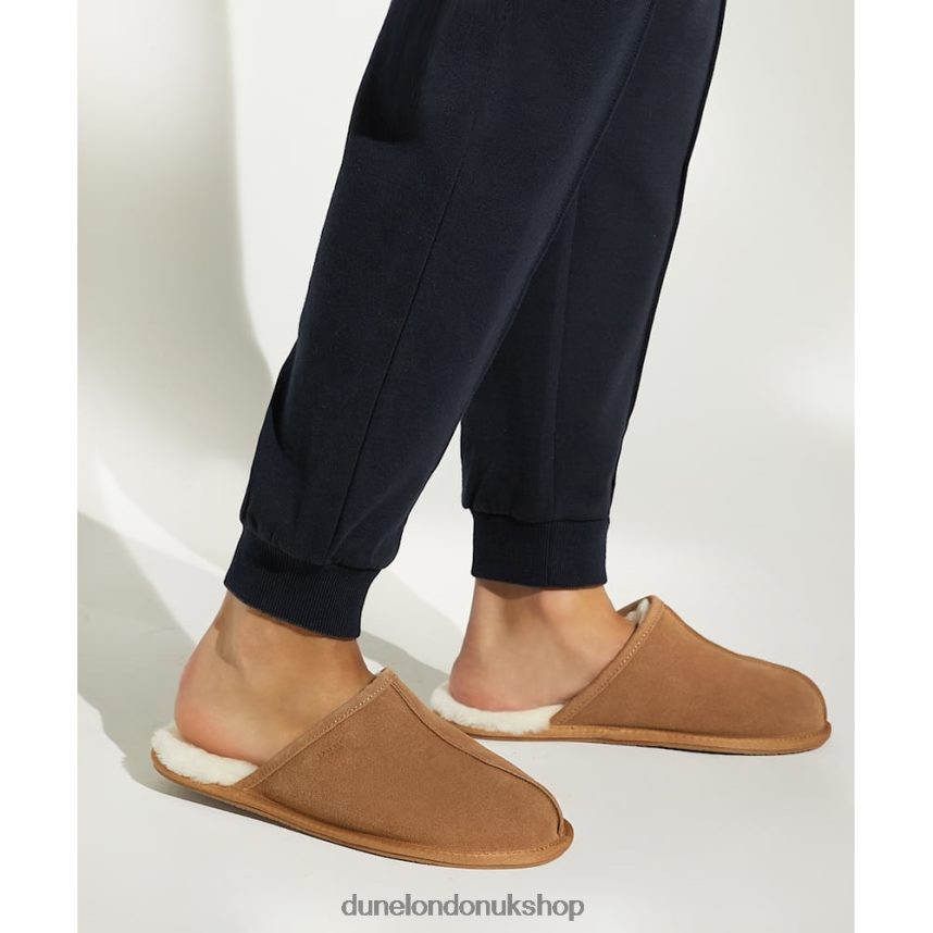 Closed-Toe Suede Slippers Men N4BBPB731 Dune London Forssee Tan