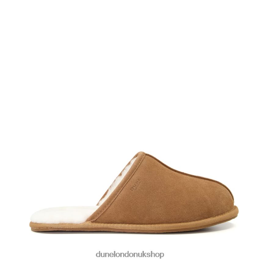 Closed-Toe Suede Slippers Men N4BBPB731 Dune London Forssee Tan