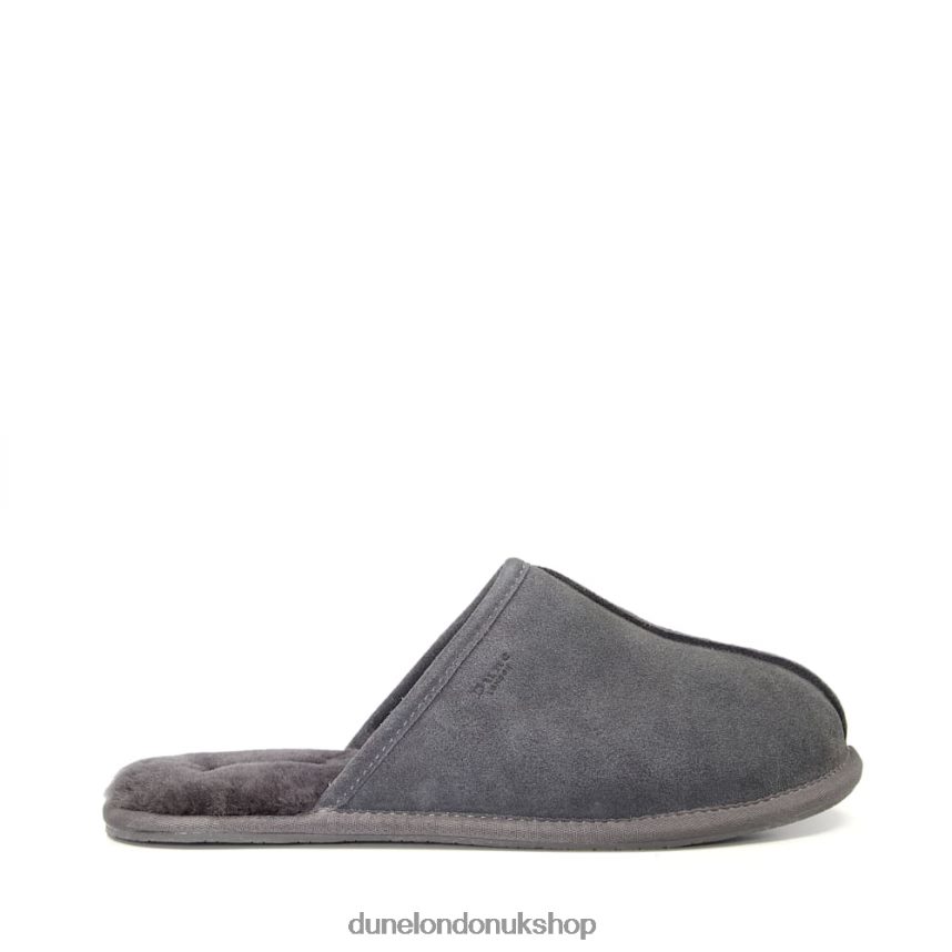 Closed-Toe Suede Slippers Men N4BBPB817 Dune London Forssee Grey