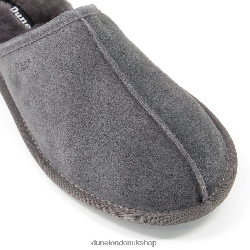 Closed-Toe Suede Slippers Men N4BBPB817 Dune London Forssee Grey