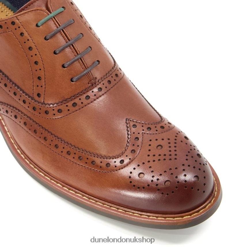 Heavy Brogue Shoes Men N4BBPB814 Dune London Pollodium Tan