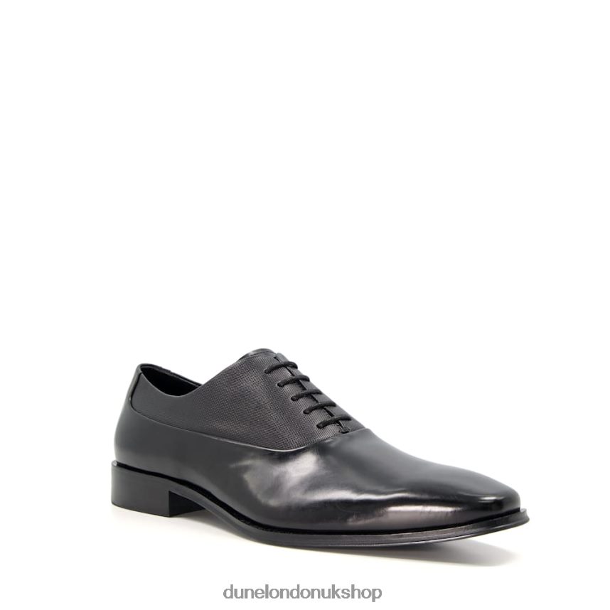 Leather Lace-Up Oxford Shoes Men N4BBPB843 Dune London Selah Black - Click Image to Close