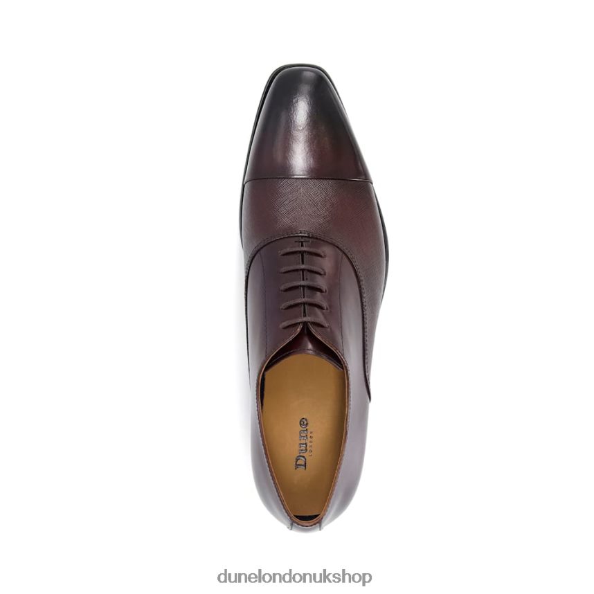 Saffiano Leather Oxford Shoes Men N4BBPB788 Dune London Sheet Dark Brown