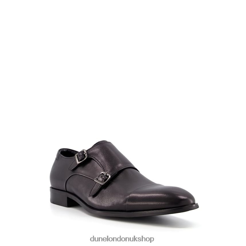 Wide Fit Buckle Leather Shoes Men N4BBPB792 Dune London Schemer Black - Click Image to Close