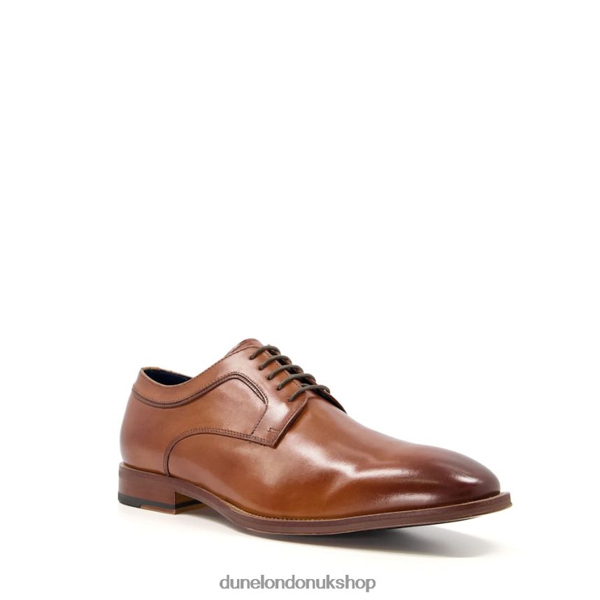 Wide Fit Leather Lace-Up Derby Shoes Men N4BBPB807 Dune London Sparrows Tan - Click Image to Close