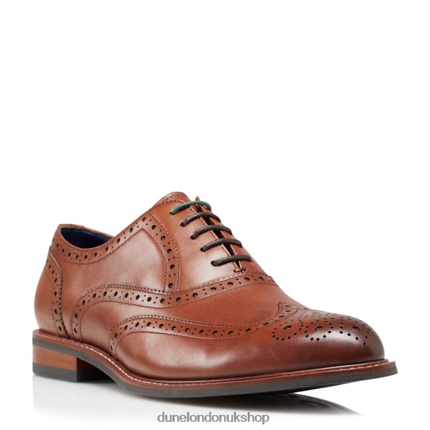 Wide Fit Smart Leather Brogue Shoes Men N4BBPB768 Dune London Pollodium Tan