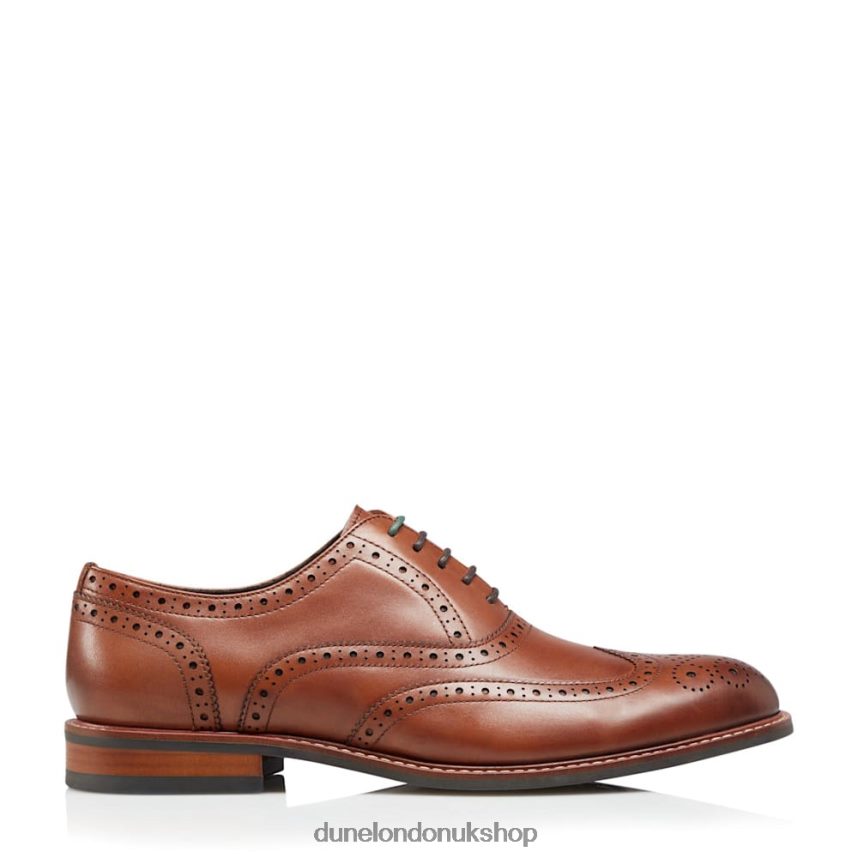 Wide Fit Smart Leather Brogue Shoes Men N4BBPB768 Dune London Pollodium Tan